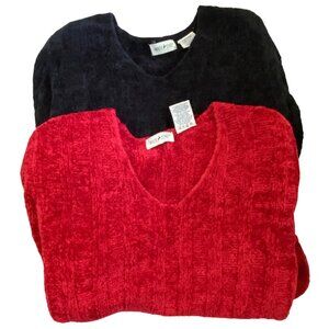 Vintage Cozy Sweater Lot of 2 Womens S Super Soft Fall Holiday Apres‎ Ski Bold